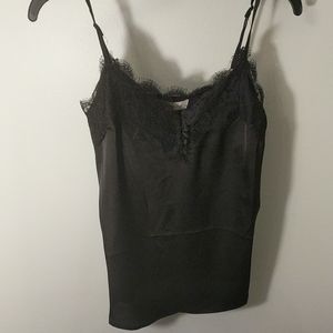Black silk tank